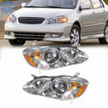 Set of 2 Chrome Headlights for Toyota Corolla (2003–2008)