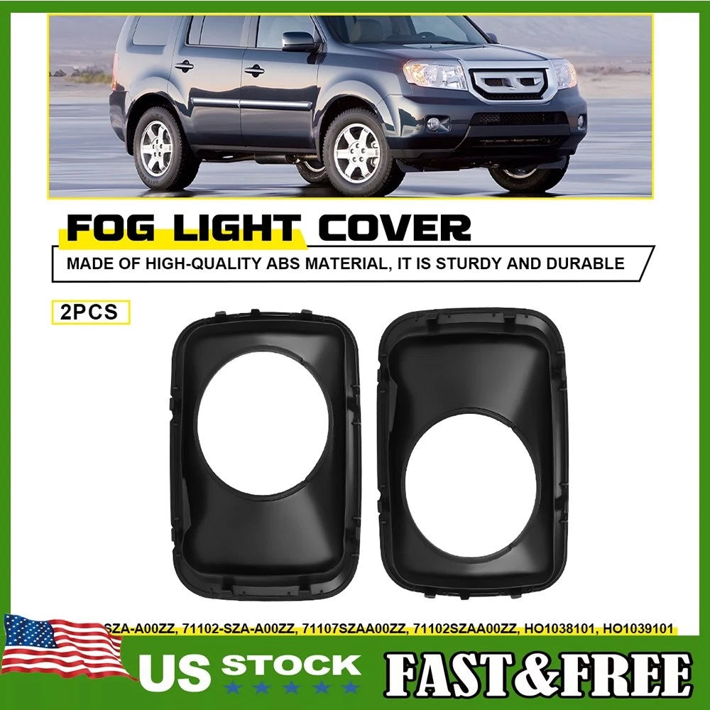 Pair Fog Light Trim Covers for Honda Pilot (2009â2011)