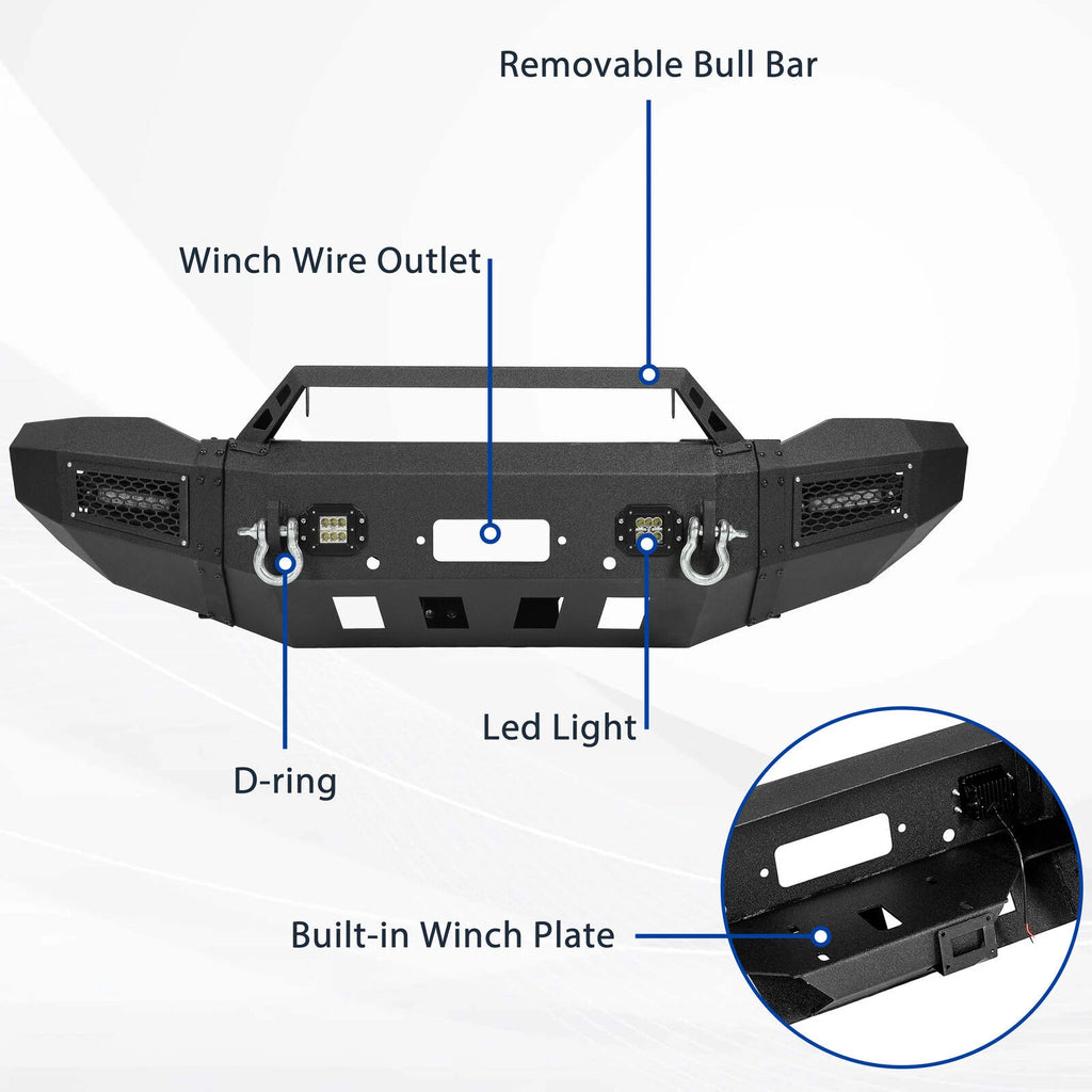 Steel Front Bumper Assembly w/ Winch Plate for Dodge Ram 2500 3500 (2019–2023)