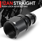 12AN to 3/4" Barb T6061 Straight Push Lock Hose End Fittings (Universal)