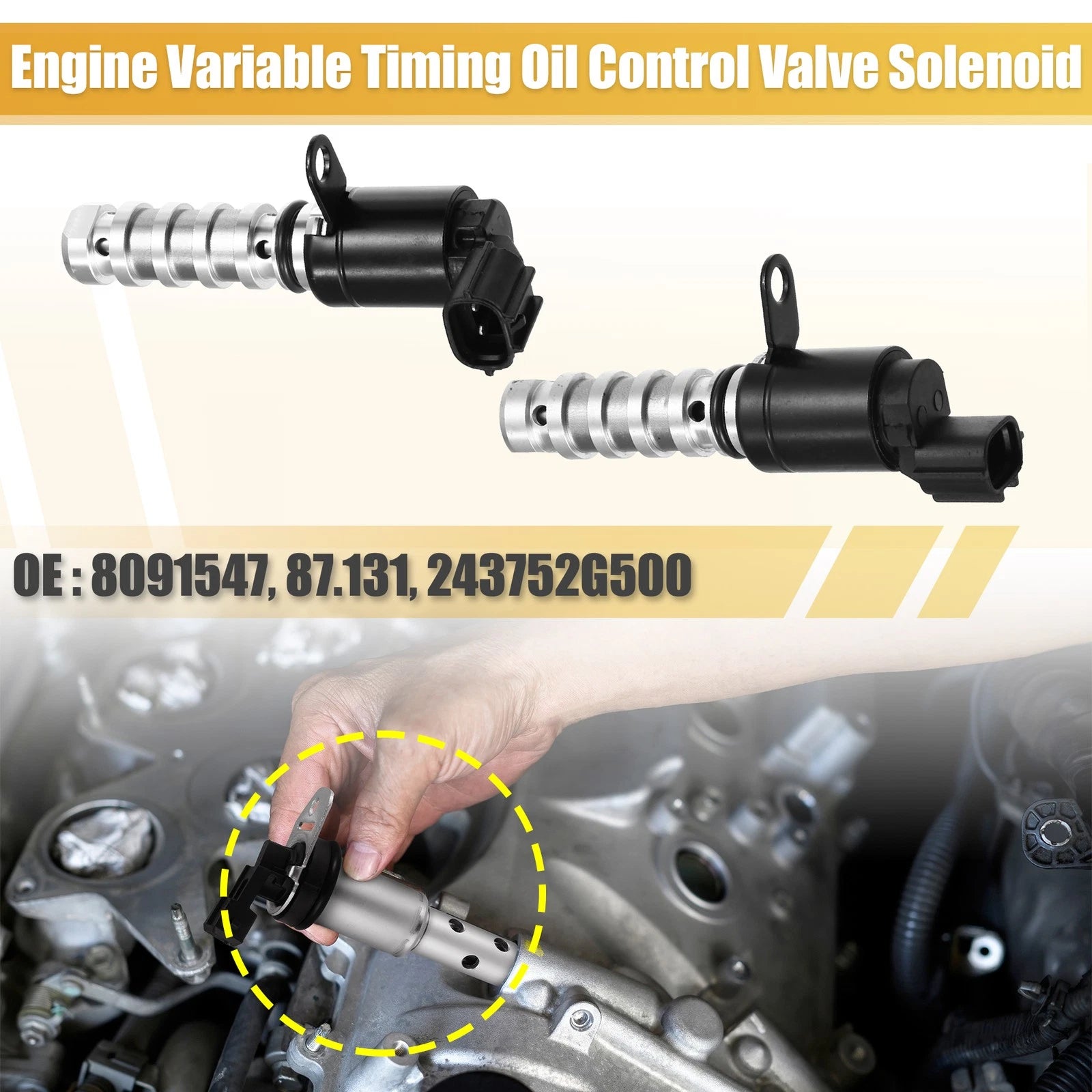 2X Oil Control Variable Valve Timing Solenoid for Kia Optima (2011–2015)