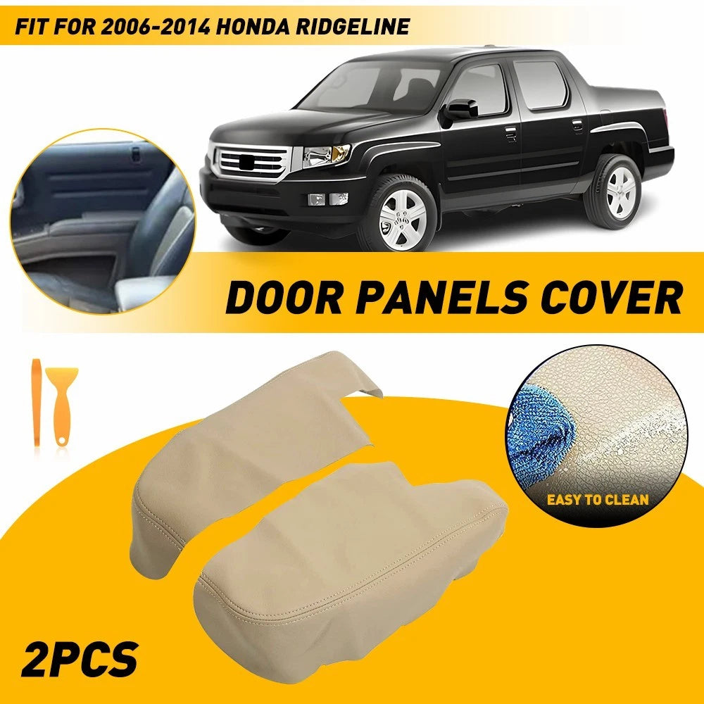2X Beige Door Armrest Covers for Honda Ridgeline (2006–2014) EXV
