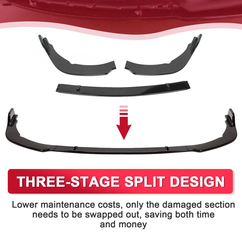 Front Bumper Lip Splitter for Toyota Camry (2018-2020) Gloss Black