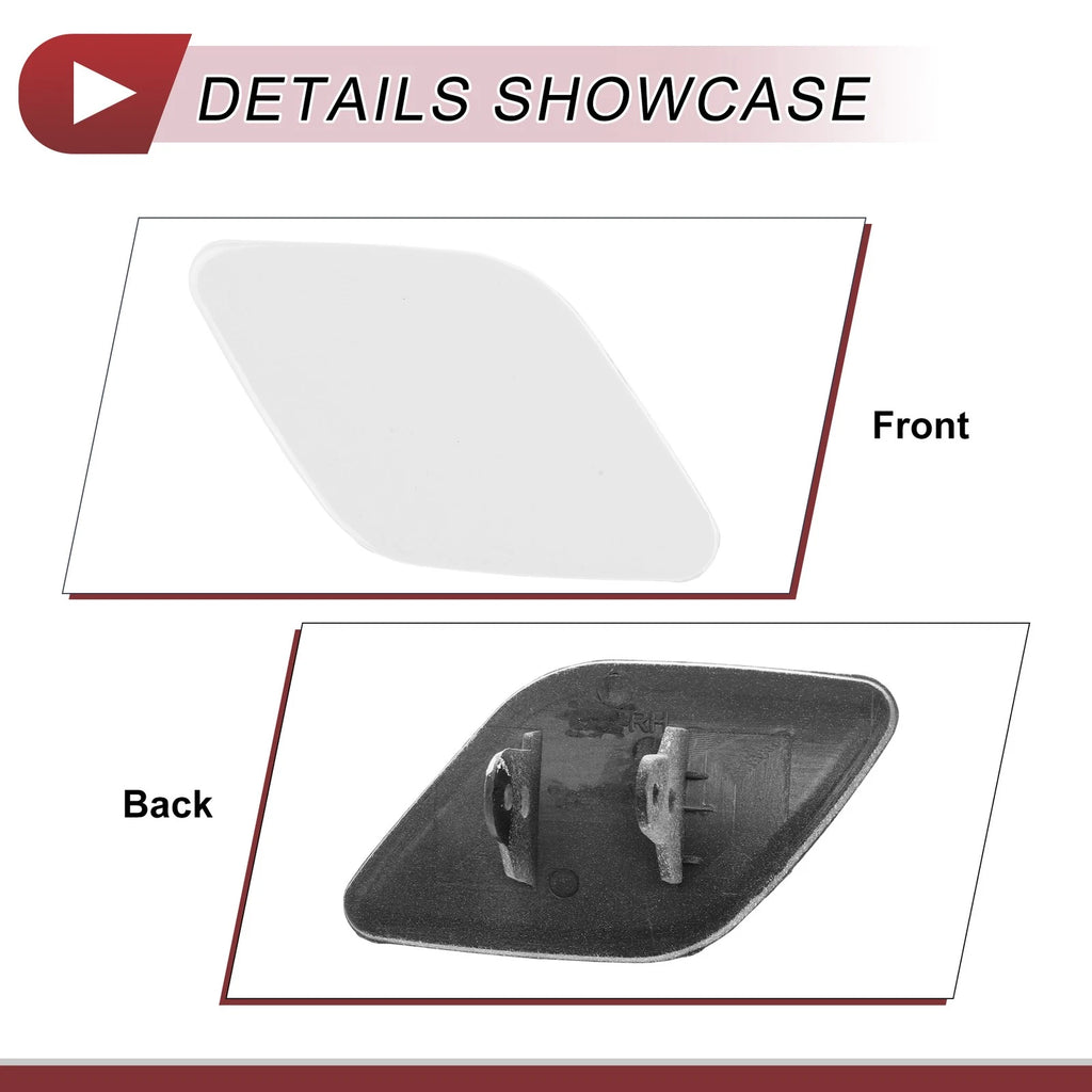 Front Right Bumper Trim Nozzle Cover for BMW X6 (2008–2014) No. 51657052428 White