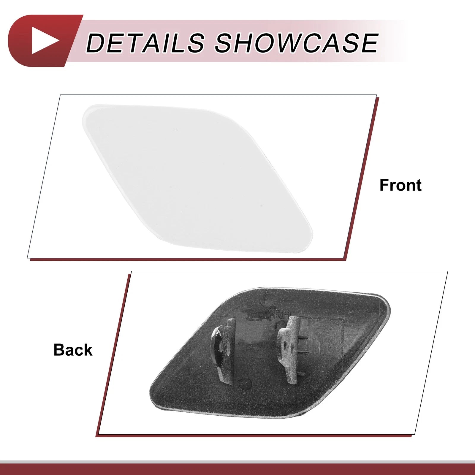 Front Right Bumper Trim Nozzle Cover for BMW X6 (2008–2014) No. 51657052428 White