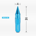 Set of 20 JDM M12X1.5 Light Blue Spiked Aluminum Rim Lug Nuts + Key