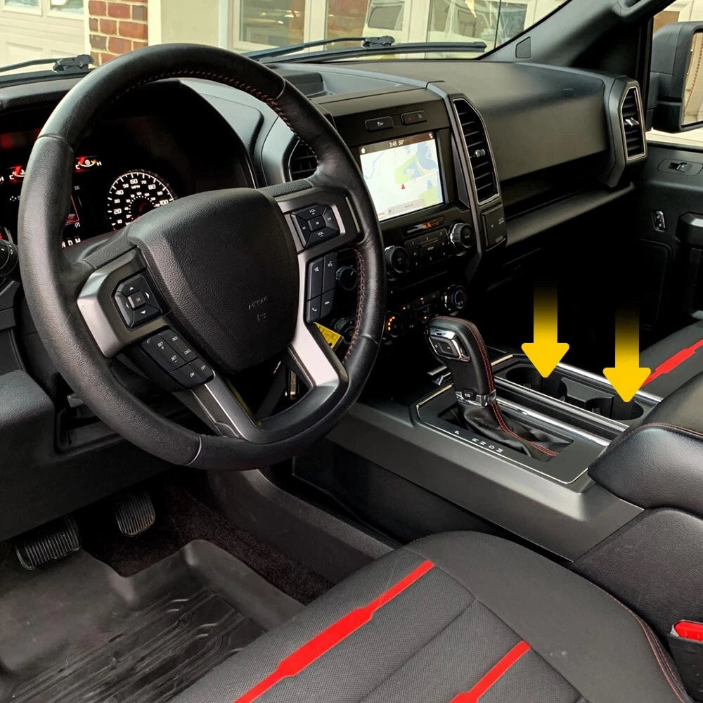 Center Console Cup Holder Insert for Ford F150 Expedition (2017–2021) Black