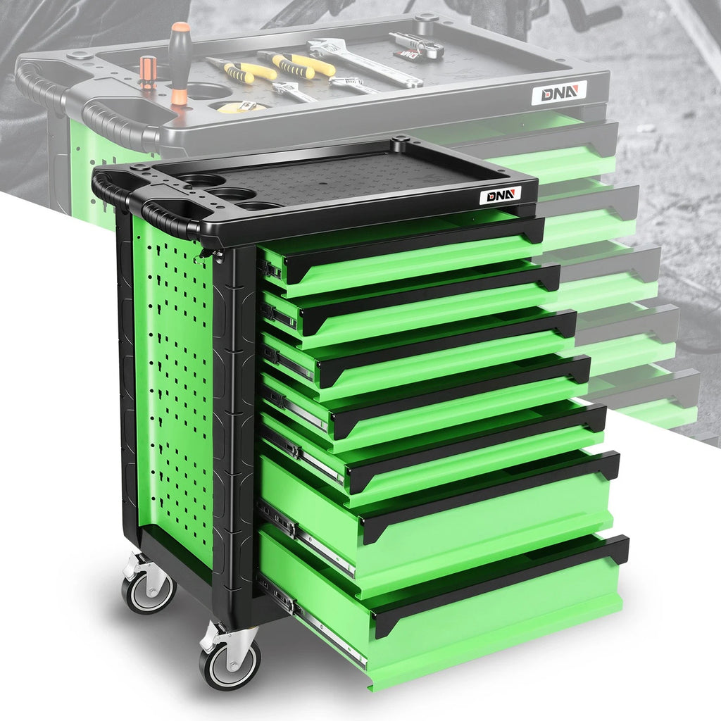 7 Drawer Portable Tool Cabinet with Locking System for Universal Use