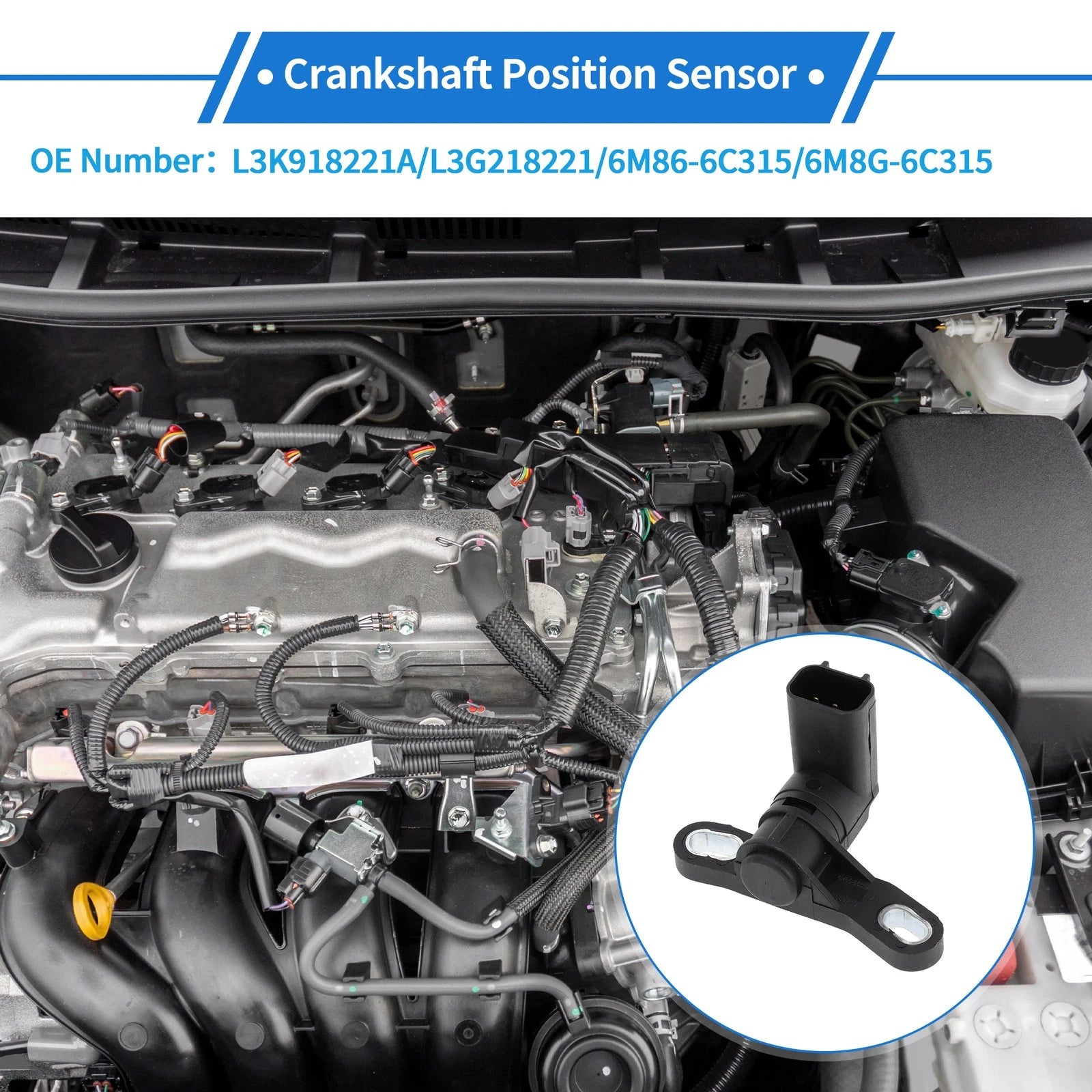 Crankshaft Position Sensor for Mazda 6 2.3 3.0 (2006–2007) No.L3K918221A