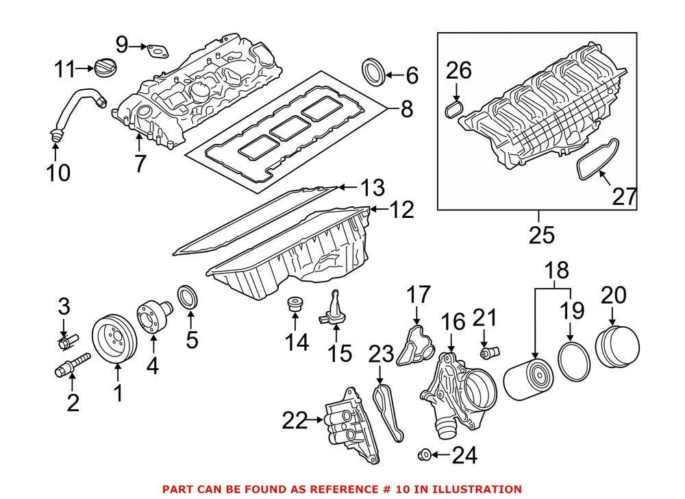 PCV Valve Hose for BMW (2000–2023) 11127850244