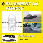 LH Exterior Door Handle for Ford Focus (2008–2011) - Black