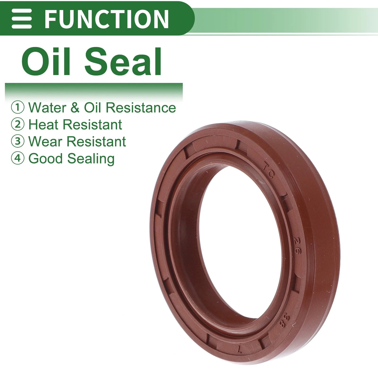 Set of 5 Oil Seal Rotary Shaft Seal FKM Rubber 26x38x7mm