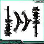 Set of 4 Front Struts with Coil Springs & Lower Control Arm for Ford Focus (2000–2004)