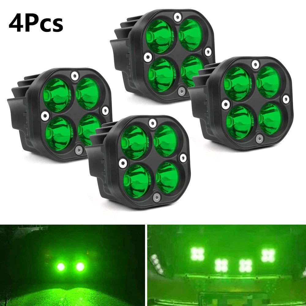4Pcs 3" LED Work Light Spot Flood Cube Pods for Truck