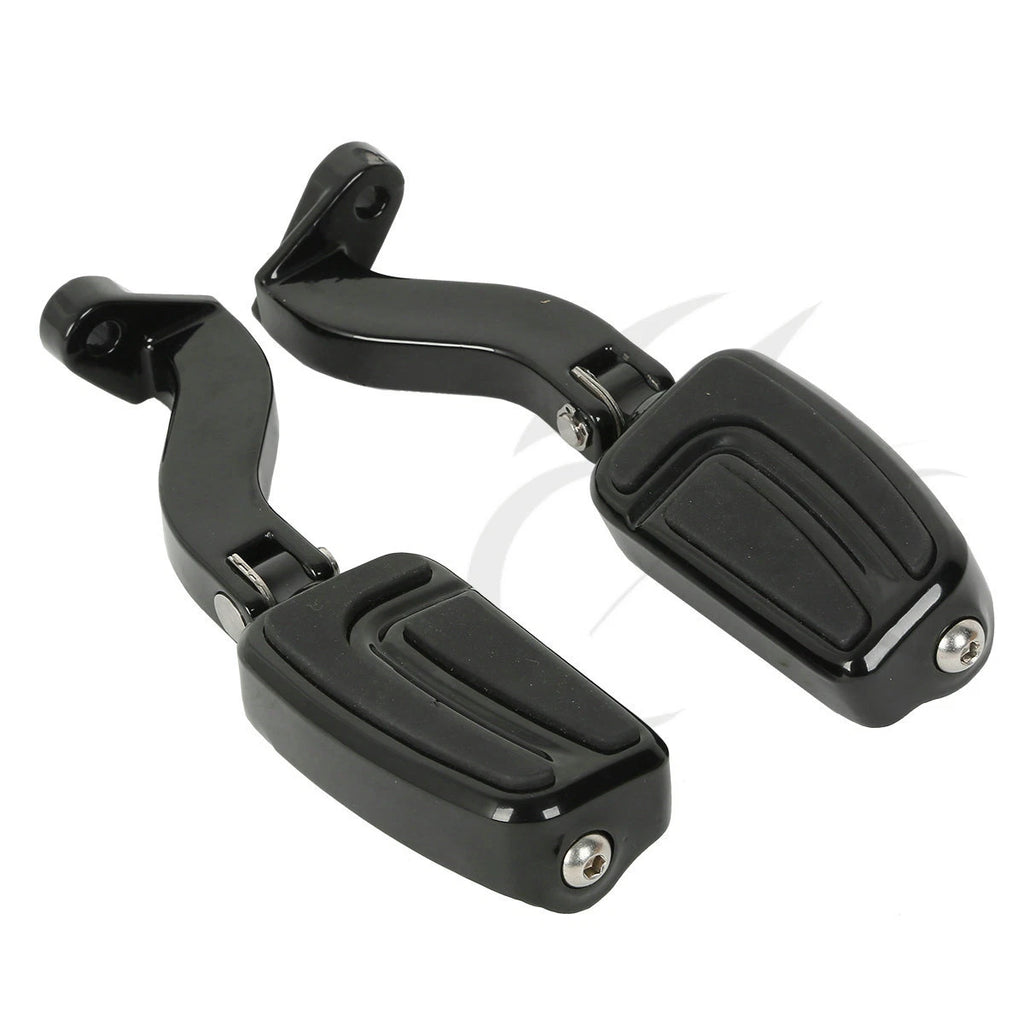 Black Rear Passenger Foot Pegs for Harley Road Street Glide (1993–2022)