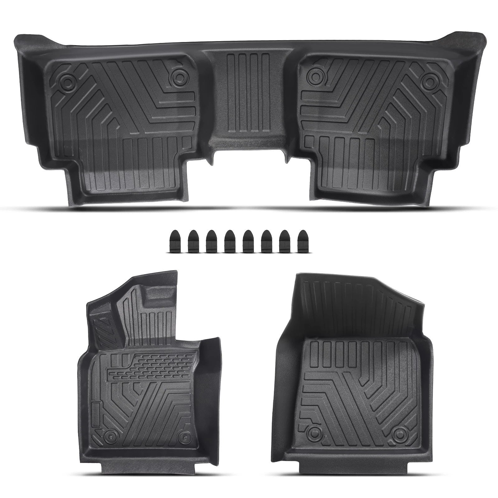 Set of 4 Black TPE All Weather Floor Mats for Toyota Camry (2018–2023)