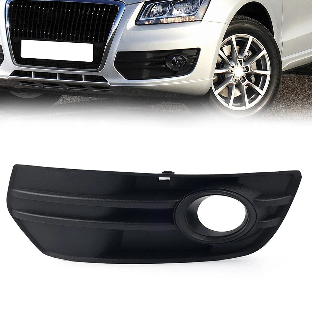 Front Lower Bumper Grille Cover for Audi Q5 (2009–2012) - Black, Fog Lamp Hole