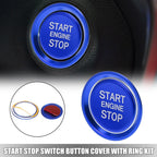 Start Stop Switch Button Cover Kit for Audi A4L A6L Q5 A5 A7 (2010–2020) Blue