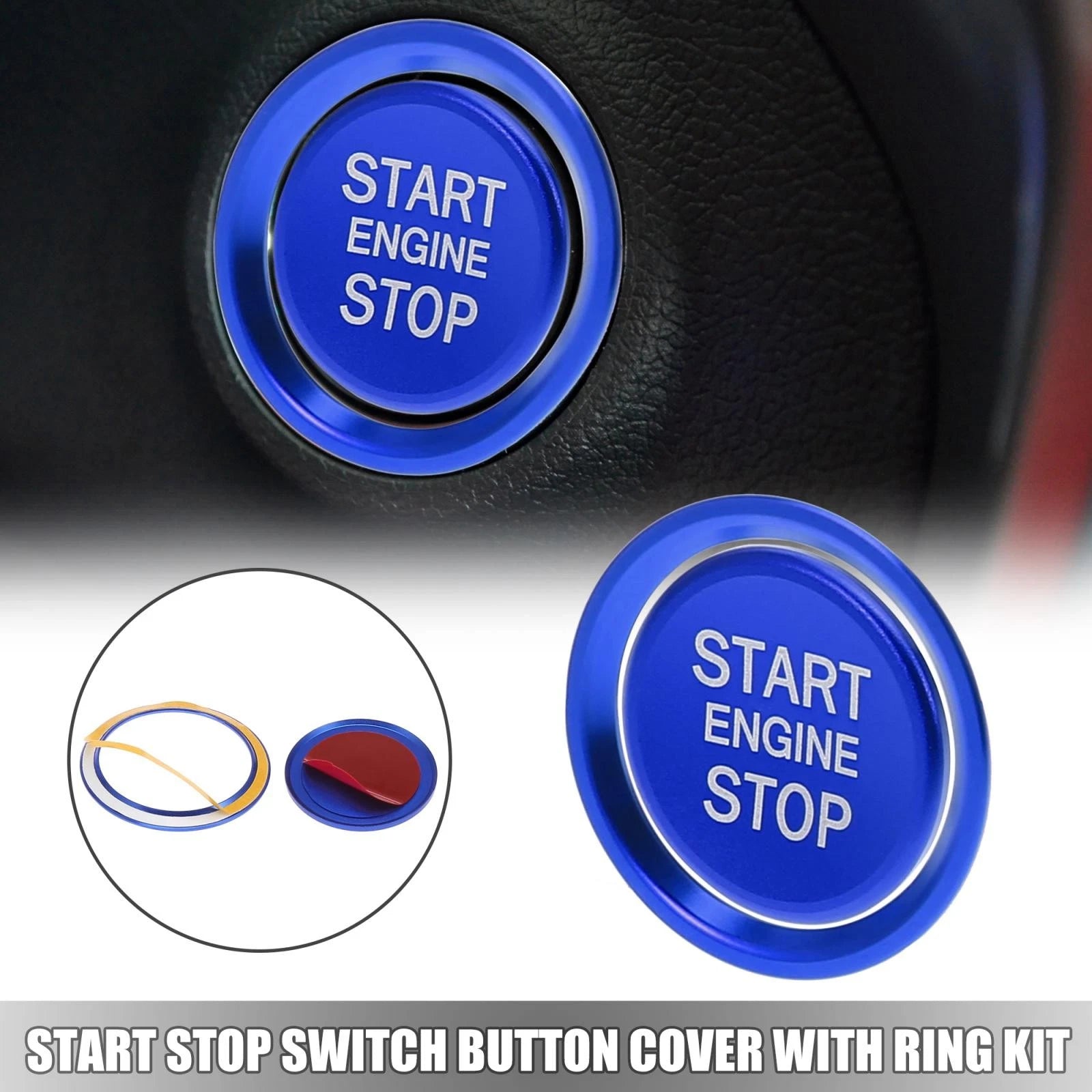Start Stop Switch Button Cover Kit for Audi A4L A6L Q5 A5 A7 (2010–2020) Blue