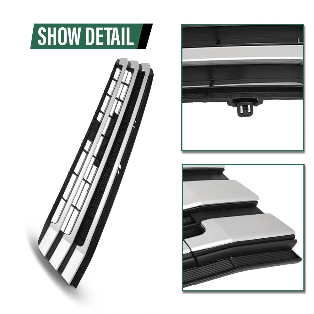 Front Bumper Lower Grille for Toyota Highlander (2017–2019) Black & Chrome