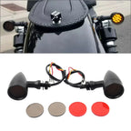 Black Turn Signal Lights for Harley Super Glide FXD Dyna Softail (2006-2017)