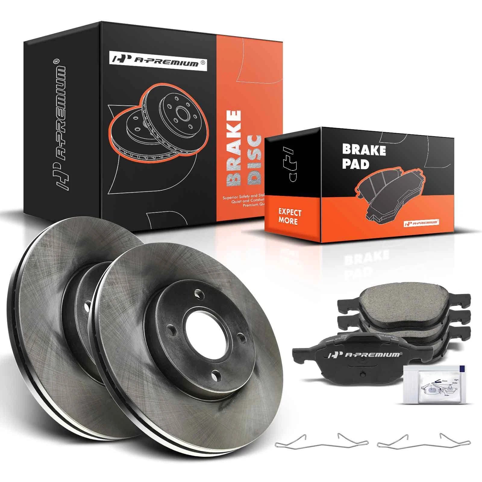 Front Disc Brake Rotors & Ceramic Pads for Ford Focus (2005–2007)