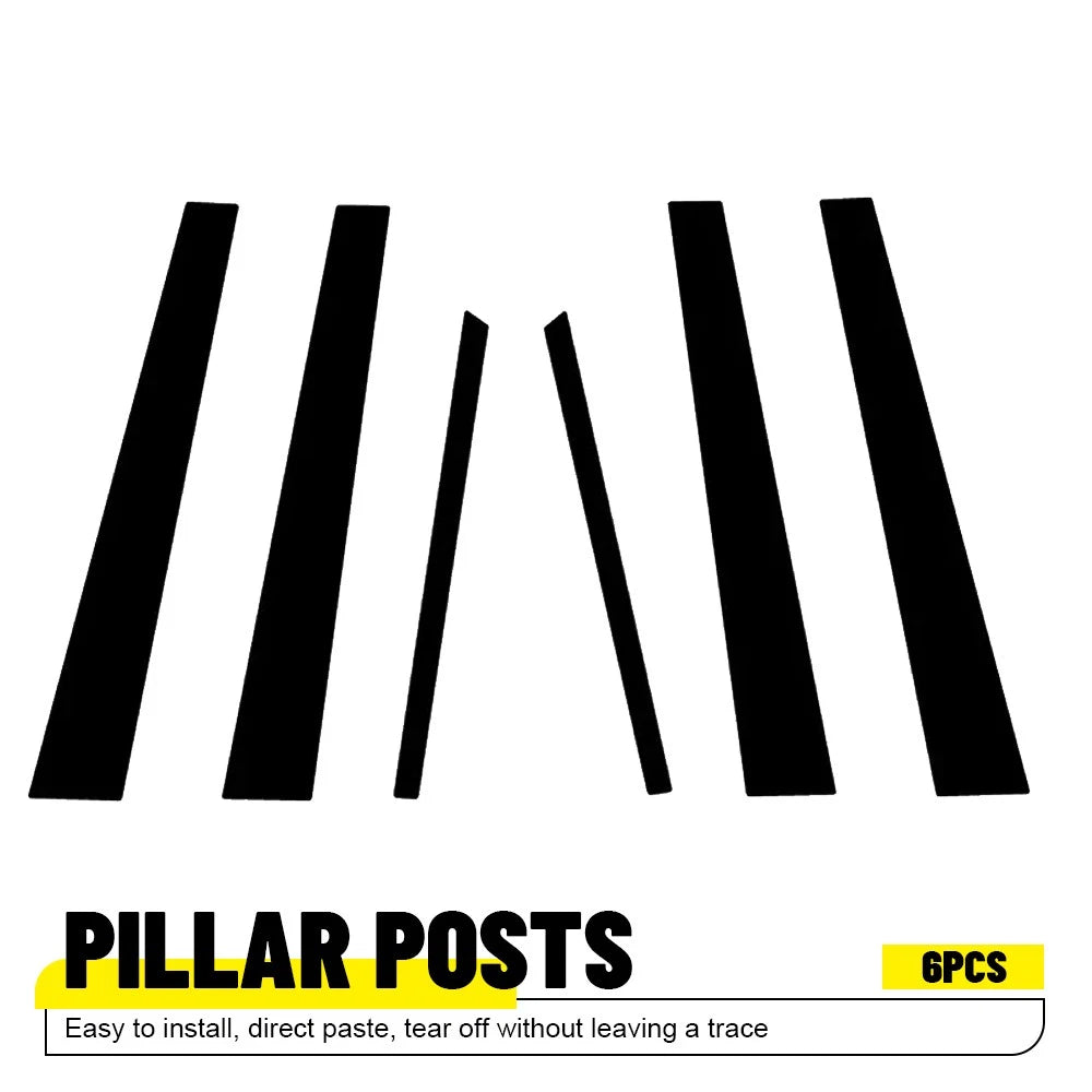 Set of 6 Black Pillar Post Covers for Lexus LS430 (2001–2006)