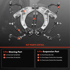 10x Front Control Arm Ball Joint & Tie Rod for Lincoln Ford