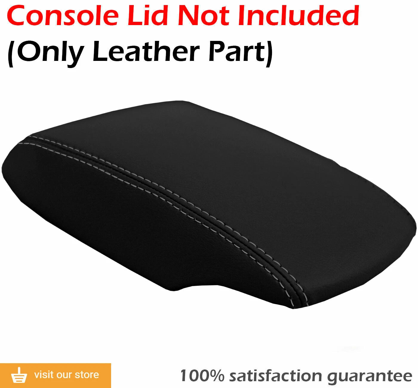 Leather Console Lid Armrest Cover for Nissan Sentra (2013–2019) Gray Stitch