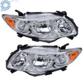Halogen Headlights Chrome Housing for Toyota Corolla (2009–2010)
