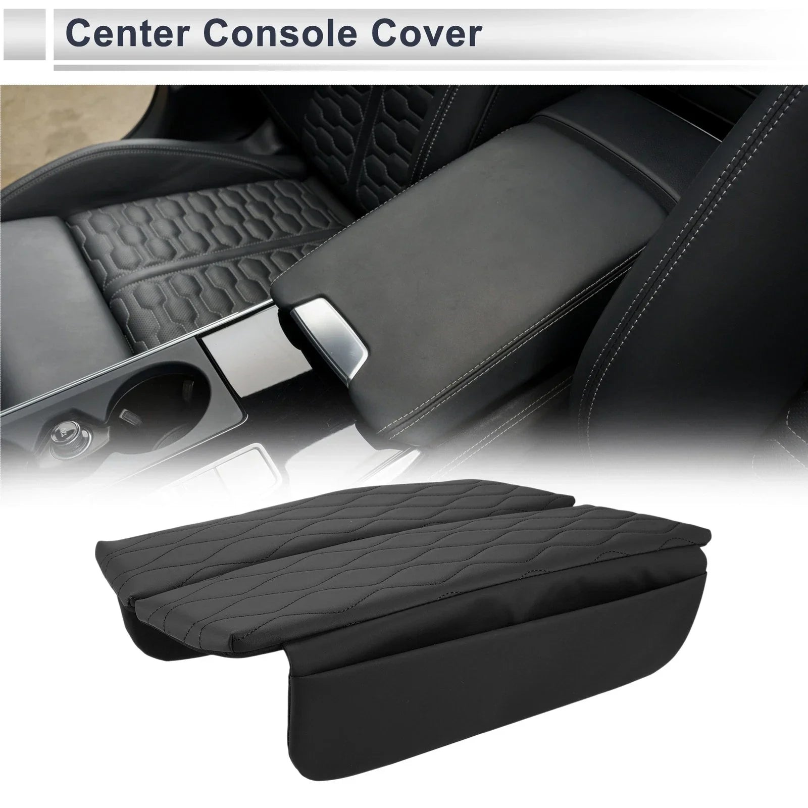 Center Console Cover with Storage Bag for BMW 5 Series (2019-2023) Black
