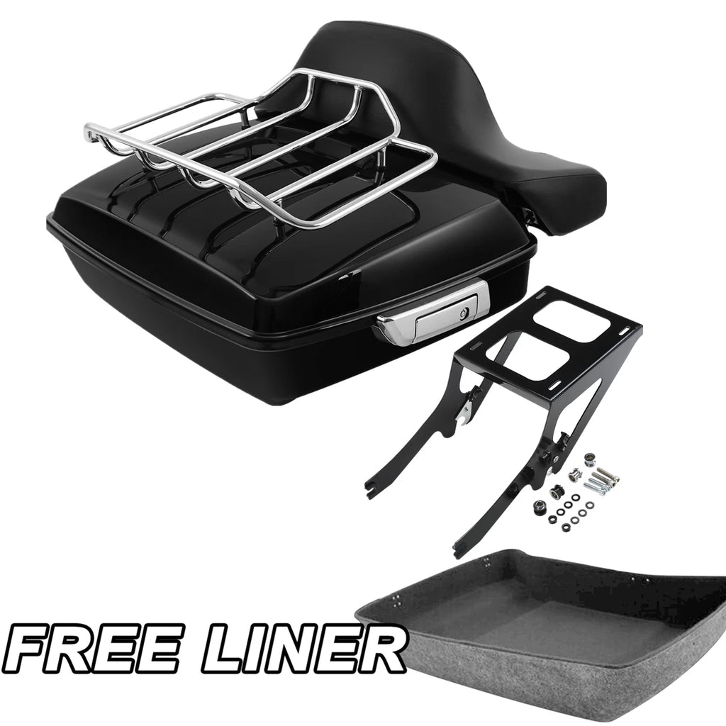 Chopped Trunk Backrest Pad Mount Rack for Harley Heritage Classic FLHC (2018–2023)