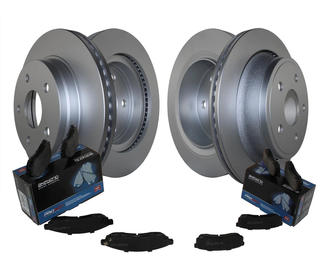 Front Rear Brake Kit for Dodge Ram 1500 (Akebono ProACT Ceramic Pads, Disc Rotors)