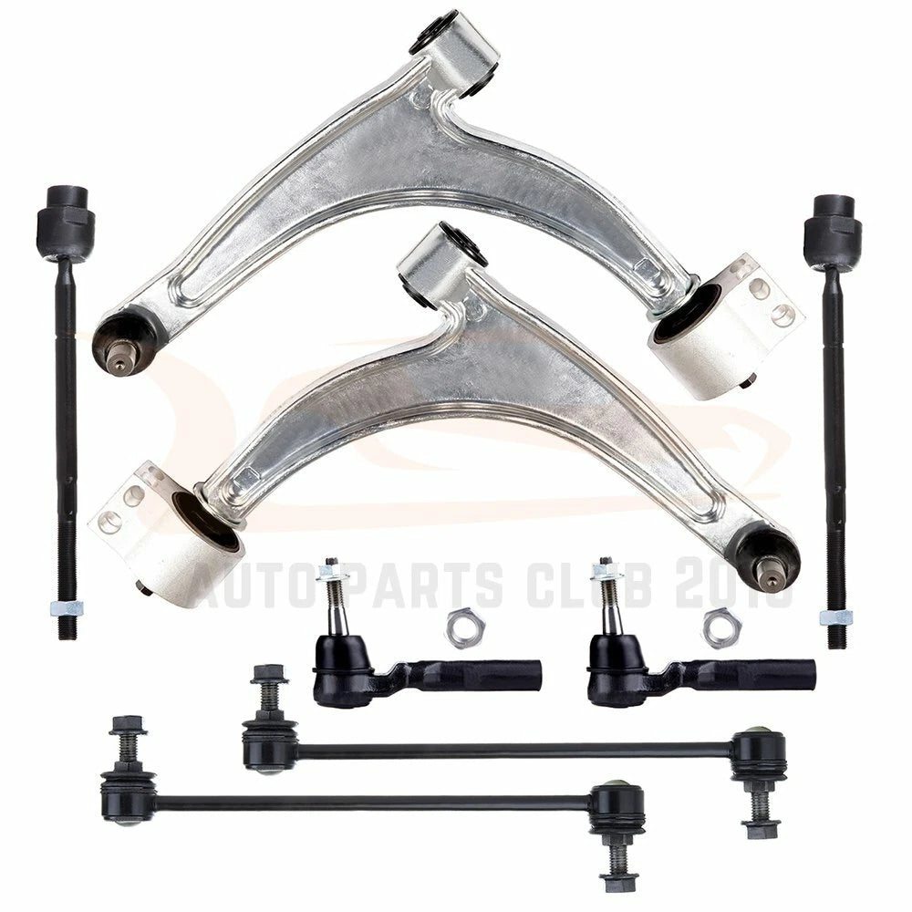Set of 8 Control Arms Tie Rods Sway Bars for Chevy Malibu & Saturn Aura