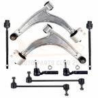Set of 8 Control Arms Tie Rods Sway Bars for Chevy Malibu & Saturn Aura