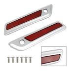 Saddlebag Latch Reflective Cover Chrome/Red for Harley Touring Road Glide (2014–2023)