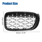 1 Pair Front Hood Bumper Grille Grill for BMW X3 (2014–2017) Diamond Star Black