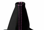 Leather Automatic Shift Boot Cover for Kia Optima (2011–2015) Black Pink Stitch