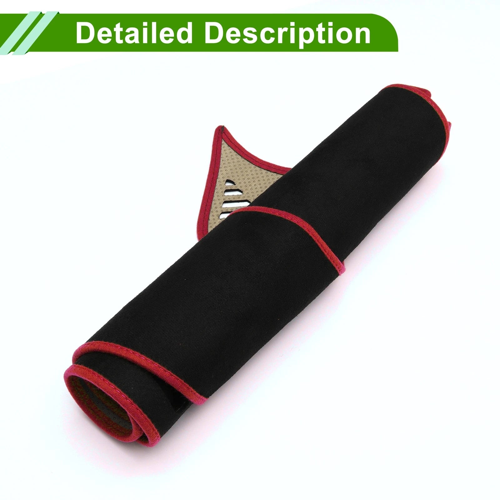 Dashboard Cover Mat for Audi A3 (2014–2020) Sun Protector Black Red