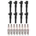 Set of 8 Ignition Coils & NGK Ruthenium HX Spark Plugs for SRX Tahoe E-150