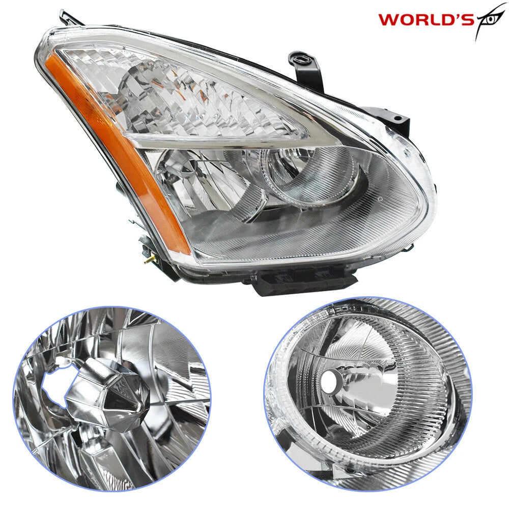 Clear Headlights for Nissan Rogue (2008–2013) Clear Chrome Left+Right