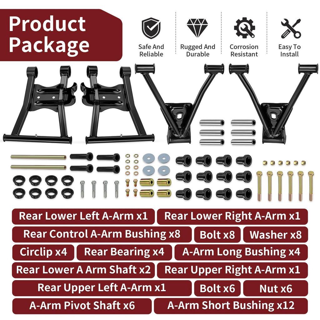 Rear Upper Lower A-Arm Kit for Polaris Sportsman 800 (2005–2007)