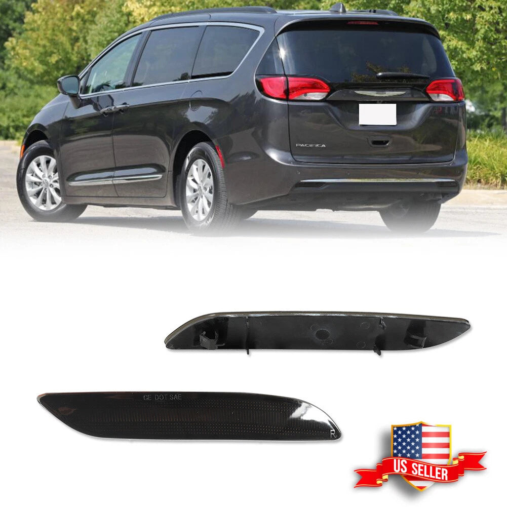 2X Smoked Rear Bumper Reflector Lights for Chrysler Pacifica Voyager (2017–2025)
