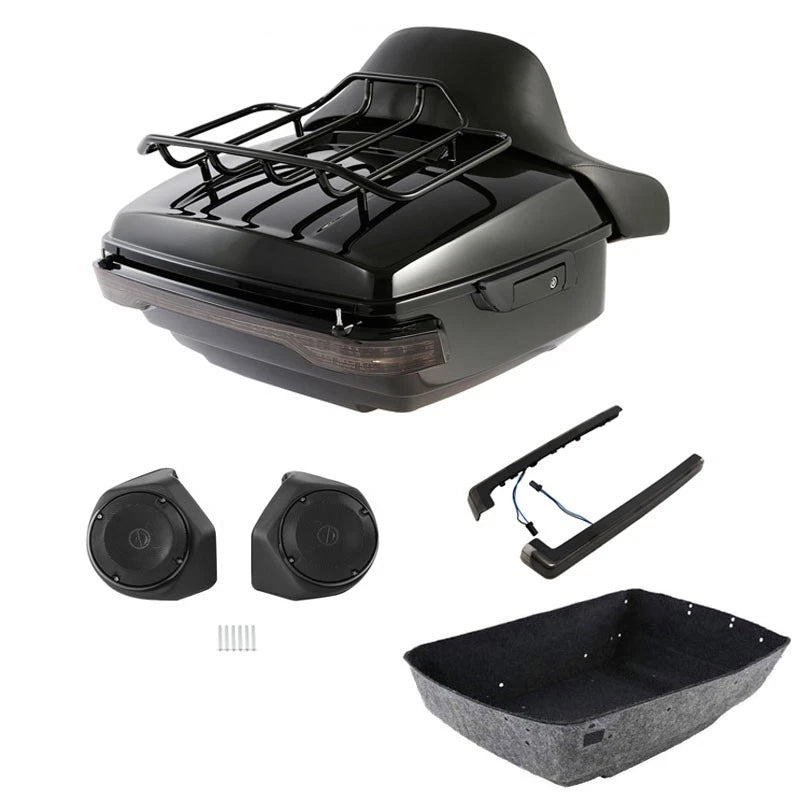 LED Trunk Pad Rack Speakers for Harley Street Road Glide (2014–2026)