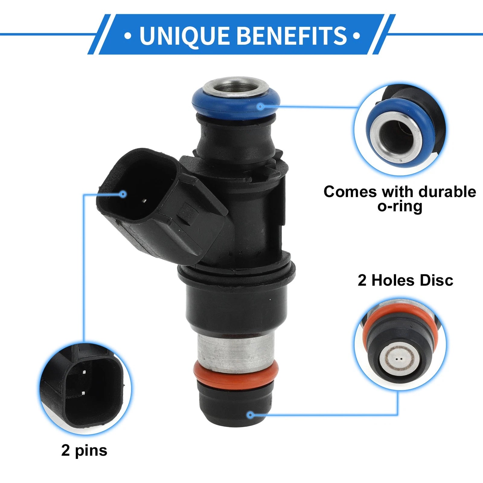Fuel Injector No. 12586557 for Chevrolet Malibu (2004–2006) 1 Pc Black