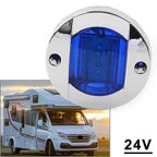 Round 24V LED Side Marker Trailer Lights for Truck Trailer RV Boat