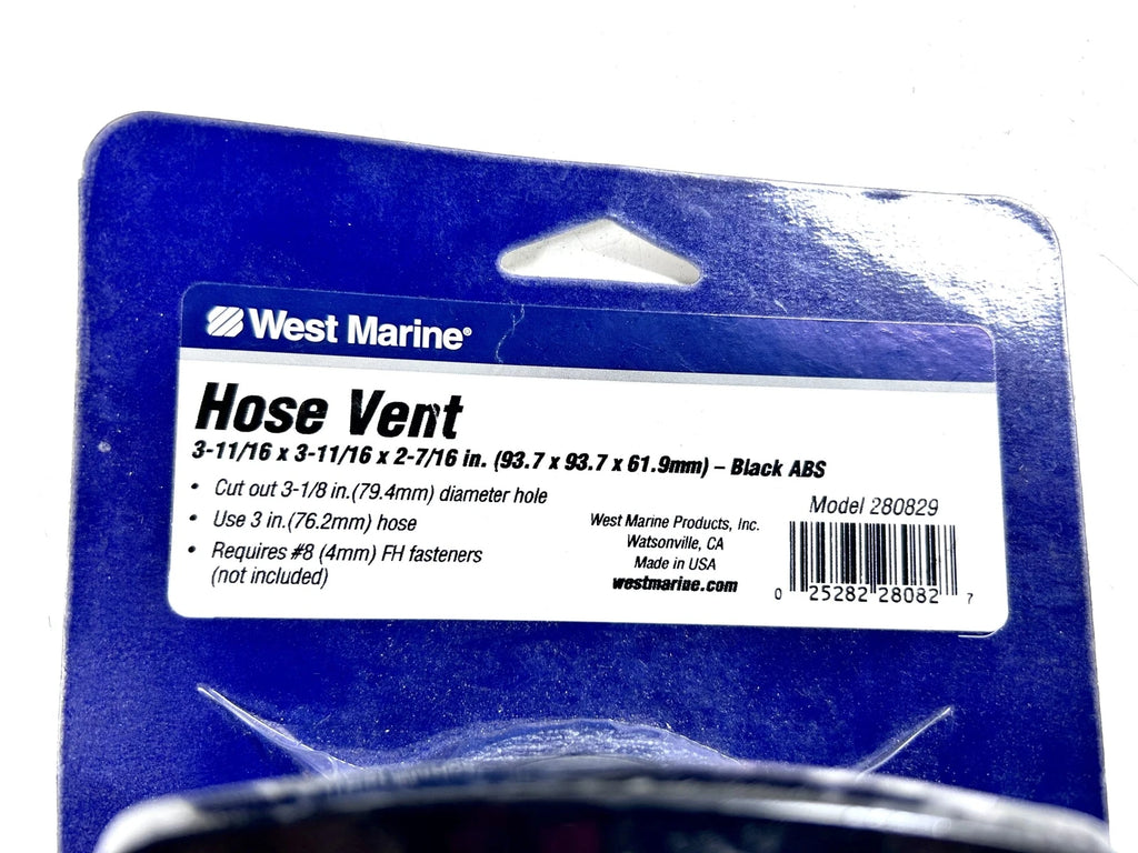 Set of 2 Black ABS Hose Vents for West Marine 280829 (3 1/8" Diameter)