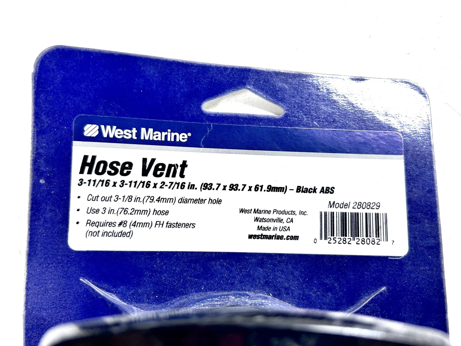 Set of 2 Black ABS Hose Vents for West Marine 280829 (3 1/8" Diameter)