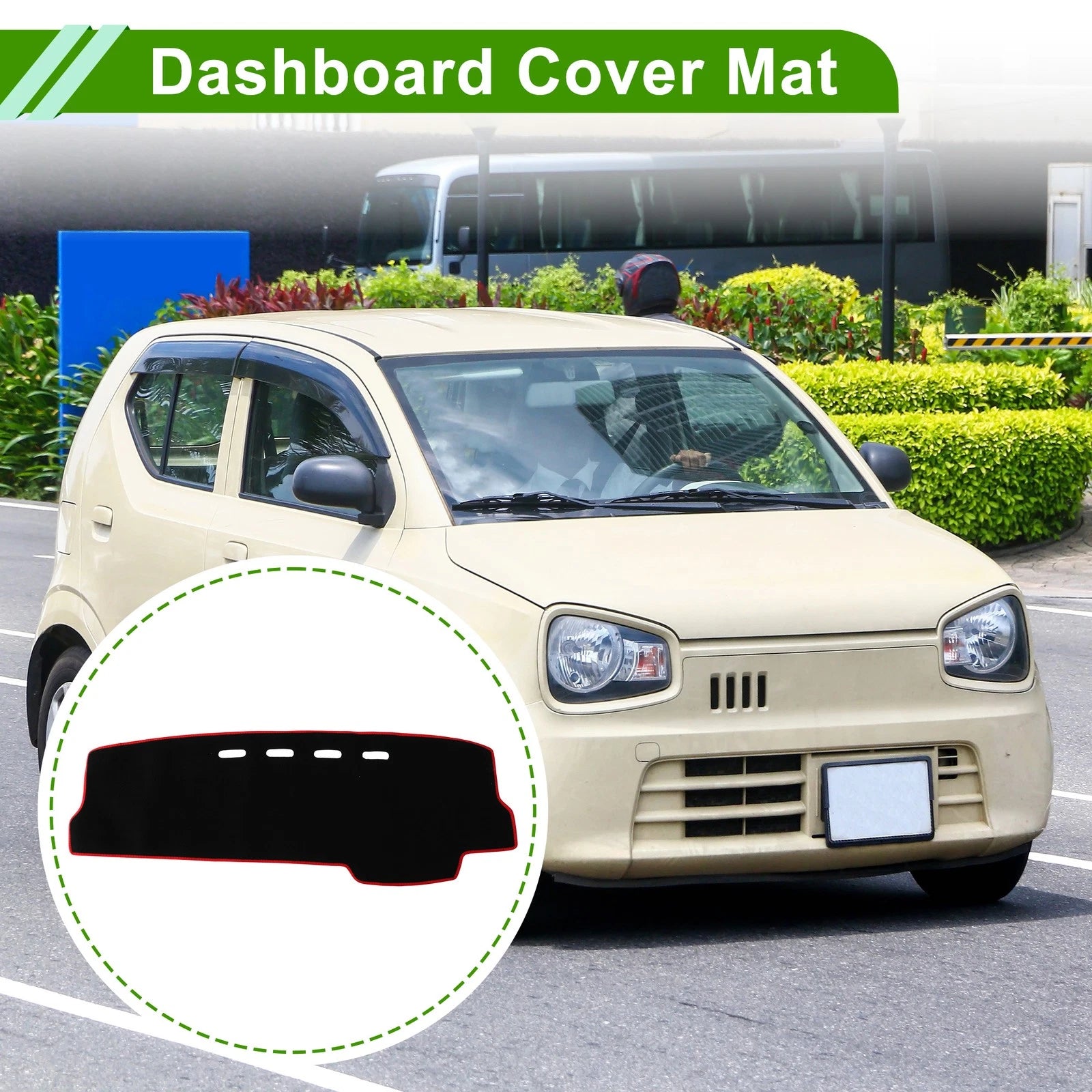 Dashboard Cover for Suzuki Alto (2019–2022) Black Red Trim 1 Pc