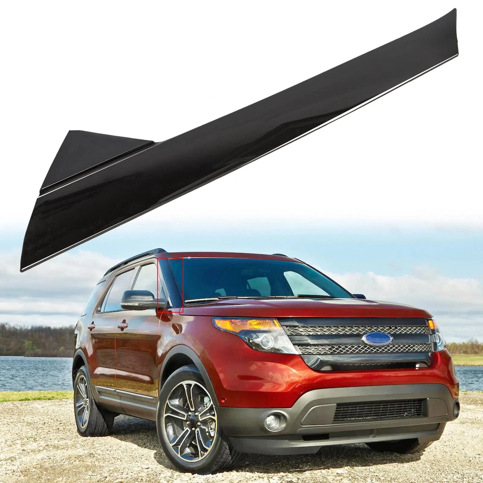 Windshield Outer Trim Pillar Molding Passenger Side for Ford Explorer (2011–2019)